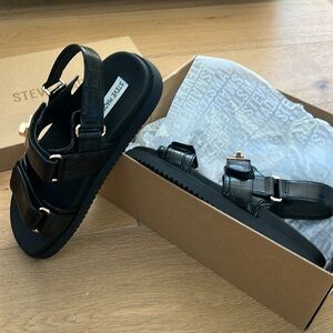 Steve Madden Mona black croc sandals size 8